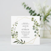 Boho Greenery Eucalyptus Botanical Wedding Kaart (Staand voorkant)