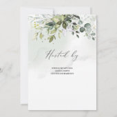 Boho Greenery Eucalyptus Bridal Shower Invitation Kaart (Achterkant)
