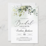 Boho Greenery Eucalyptus Bridal Shower Invitation Kaart<br><div class="desc">Boho Green Waterverf Foliage Bridal Shower Invitation,  Groene en Gouden Bruiloft douche uitnodiging</div>