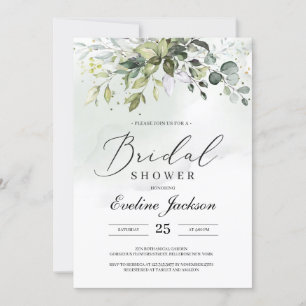 Boho Greenery Eucalyptus Bridal Shower Invitation Kaart