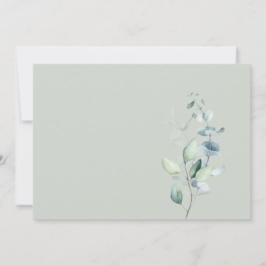 Boho Greenery Eucalyptus Couples Shower Invitation Kaart (Achterkant)