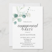 Boho Greenery Eucalyptus Engagement Party Kaart (Voorkant)