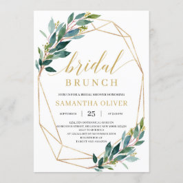 Boho greenery eucalyptus gold lijst bridal brunch kaart