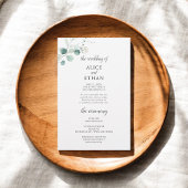 Boho Greenery Eucalyptus Leaves Wedding Program