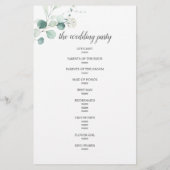 Boho Greenery Eucalyptus Leaves Wedding Program (Achterkant)