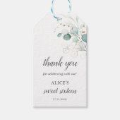 Boho Greenery Eucalyptus Sweet 16 Cadeaulabel (Voorkant)