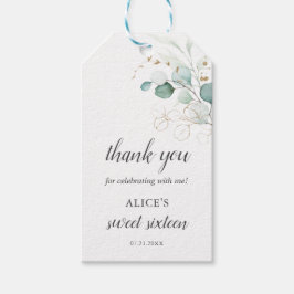 Boho Greenery Eucalyptus Sweet 16 Cadeaulabel