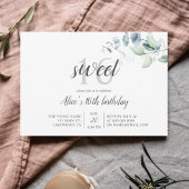 "Boho Greenery Eucalyptus Sweet 16 Kaart