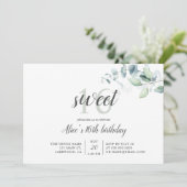 "Boho Greenery Eucalyptus Sweet 16 Kaart (Staand voorkant)