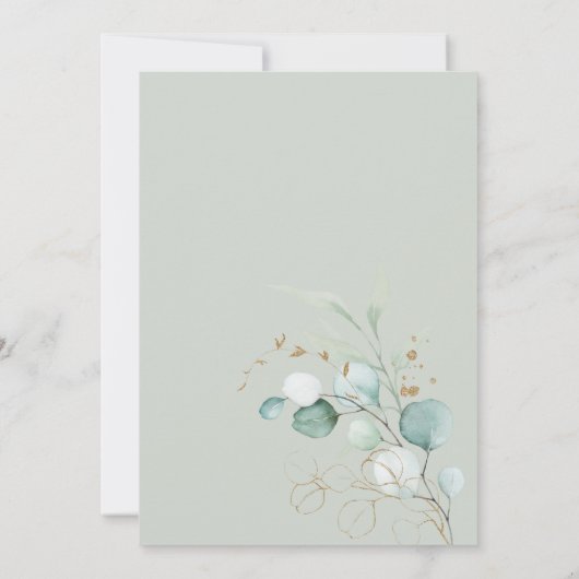 Boho Greenery Eucalyptus Sweet 16 Kaart (Achterkant)