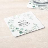 Boho Greenery Eucalyptus Vrijgezellenfeest Kartonnen Onderzetters (Schuin)