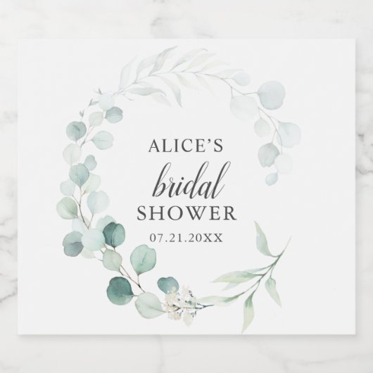 Boho Greenery Eucalyptus Vrijgezellenfeest Sparkling Wijnetiket (Enkel label)