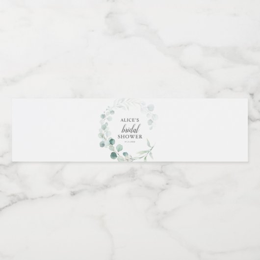 Boho Greenery Eucalyptus Vrijgezellenfeest Waterfles Etiket (Enkel label)