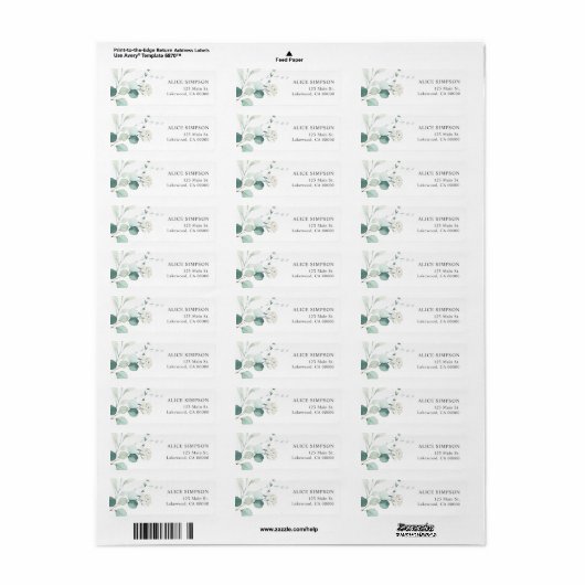 Boho Greenery Eucalyptus Weddenschap Label (Full Sheet)