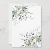Boho Greenery Eucalyptus Wedding Dusty Blue Kaart (Achterkant)