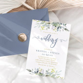 Boho Greenery Eucalyptus Wedding Dusty Blue Kaart