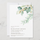 Boho Greenery Eucalyptus Wedding Rehearsal Dinner Kaart (Voorkant)