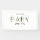 Boho Greenery Eucalyptus Welcome Baby shower Spandoek (Horizontaal)