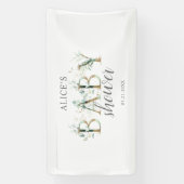 Boho Greenery Eucalyptus Welcome Baby shower Spandoek (Verticaal)
