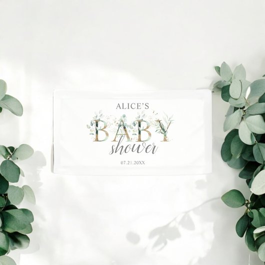 Boho Greenery Eucalyptus Welcome Baby shower Spandoek