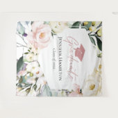 Boho Greenery Floral Lijst Afstuderen Achtergrond Wandkleed (Voorkant (horizontaal))