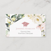 Boho Greenery Floral Lijst Afstuderen Naam Kaart Contactkaartje (Voorkant)