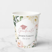 Boho Greenery Floral Lijst Afstuderen Papieren Bekers (Achterkant)