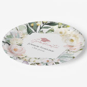 Boho Greenery Floral Lijst Afstuderen Papieren Bordje (Gekanteld)