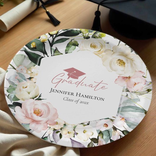 Boho Greenery Floral Lijst Afstuderen Papieren Bordje