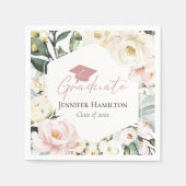 Boho Greenery Floral Lijst Afstuderen Servet (Voorkant)