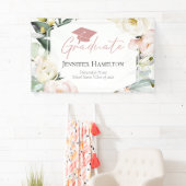 Boho Greenery Floral Lijst Afstuderen Spandoek (Insitu)