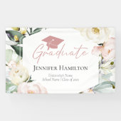 Boho Greenery Floral Lijst Afstuderen Spandoek (Horizontaal)