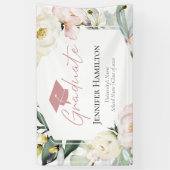 Boho Greenery Floral Lijst Afstuderen Spandoek (Verticaal)