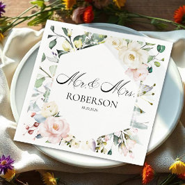 Boho Greenery Floral Lijst bruiloft Servet