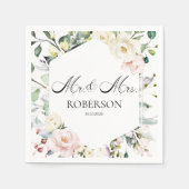 Boho Greenery Floral Lijst bruiloft Servet (Voorkant)