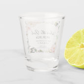 Boho Greenery Floral Lijst bruiloft Shot Glas (Achterkant)