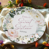 Boho Greenery Floral Lijst Sweet 16 Papieren Bordje