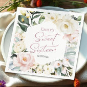 Boho Greenery Floral Lijst Sweet 16 Servet