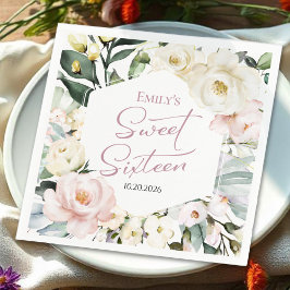 Boho Greenery Floral Lijst Sweet 16 Servet