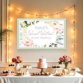 Boho Greenery Floral Lijst Sweet Sixteen Banner Poster