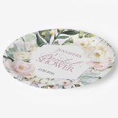 Boho Greenery Floral Lijst Vrijgezellenfeest Papieren Bordje (Gekanteld)