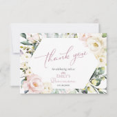 Boho Greenery Floral Quinceañera Bedankt Kaarten (Voorkant)