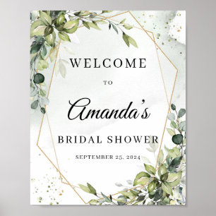 Boho greenery folaige Gold geometrisch welkomsttek Poster