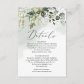 Boho greenery folaige leaves gold wedding details informatiekaartje (Voorkant)