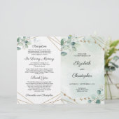 Boho Greenery Foliage and Gold Geometric Folded (Staand voorkant)