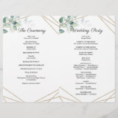 Boho Greenery Foliage and Gold Geometric Folded (Achterkant)