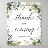 Boho greenery foliage bedankt voor het aankomen bo poster (Voorkant)