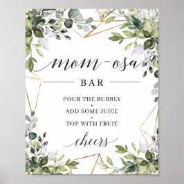 Boho greenery foliage eucalyptus mamma-osa bar sig poster