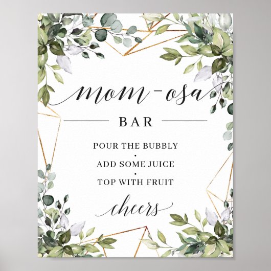 Boho greenery foliage eucalyptus mamma-osa bar sig poster (Voorkant)