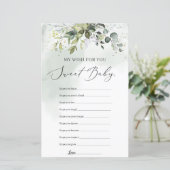 Boho greenery foliage mijn wens voor je baby showe (Staand voorkant)